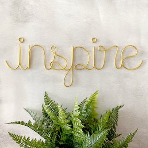 Inspire Wall Art, Inspire Sign, Wire Wall Art, Home Office Decor, Inspirational Decor, Motivational Art, Entrepreneur Art, Metal Word Art