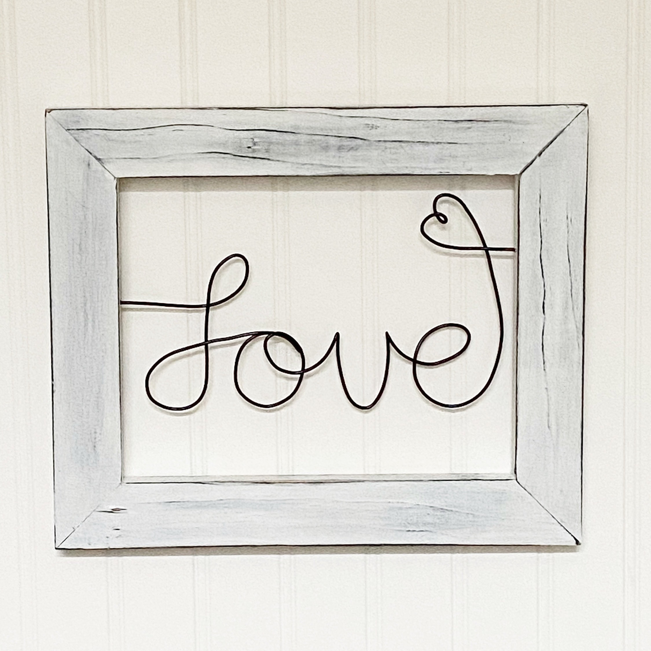 Wire Word Love Sign Wire and Wood Farmhouse Sign Love Wall Etsy