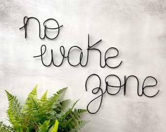 No Wake Zone Sign: Wire Word Art, Beach House Decor