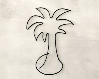 Wire Palm Tree Wall Decor: Tropical Beach House Art