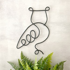 Owl Wall Decor, Wire Owl, Single Line Owls, Owl Wall Hanging, Wire Wall Art, Metal Wall Art, Owl Gift, Wire Decor, Animal Wall Decor