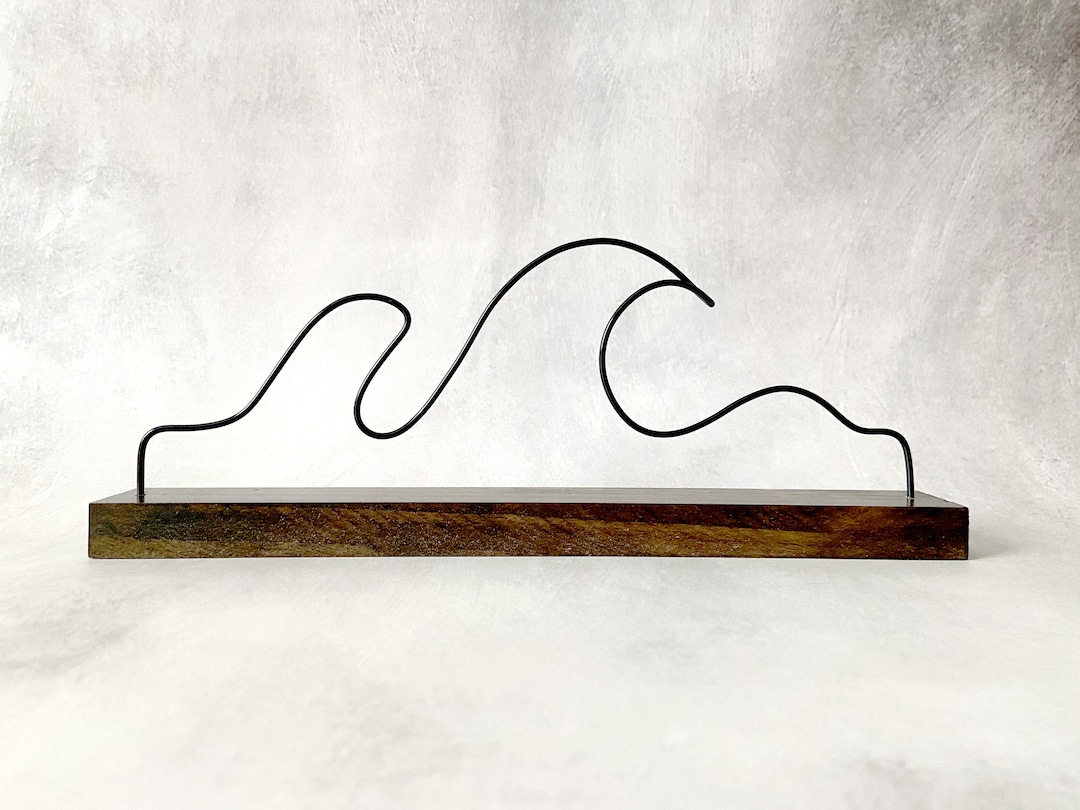 Wave Sign Frame Wire Wave Sign With Wood Base: Coastal Beach Decor - Etsy