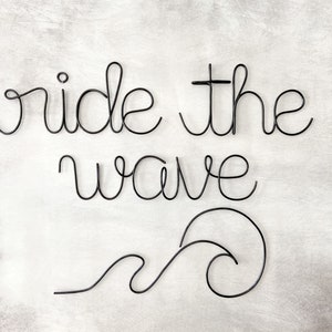 Ride The Wave Wire Wall Art, Beach Decor, Surf Nursery Decor, Surf Wall Art Wave Decor, Ocean Wall Art, Boho Wall Decor, Minimalist Art