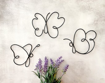Wire Butterfly Wall Art Set: Boho Nursery, Kids Room Decor