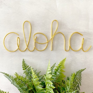 Aloha Sign, Tropical Sign, Beach Sign Metal, Entryway Decor, Wire Word Art, Hawaiian Decor for Home, Entrance Sign, Beach House Sign