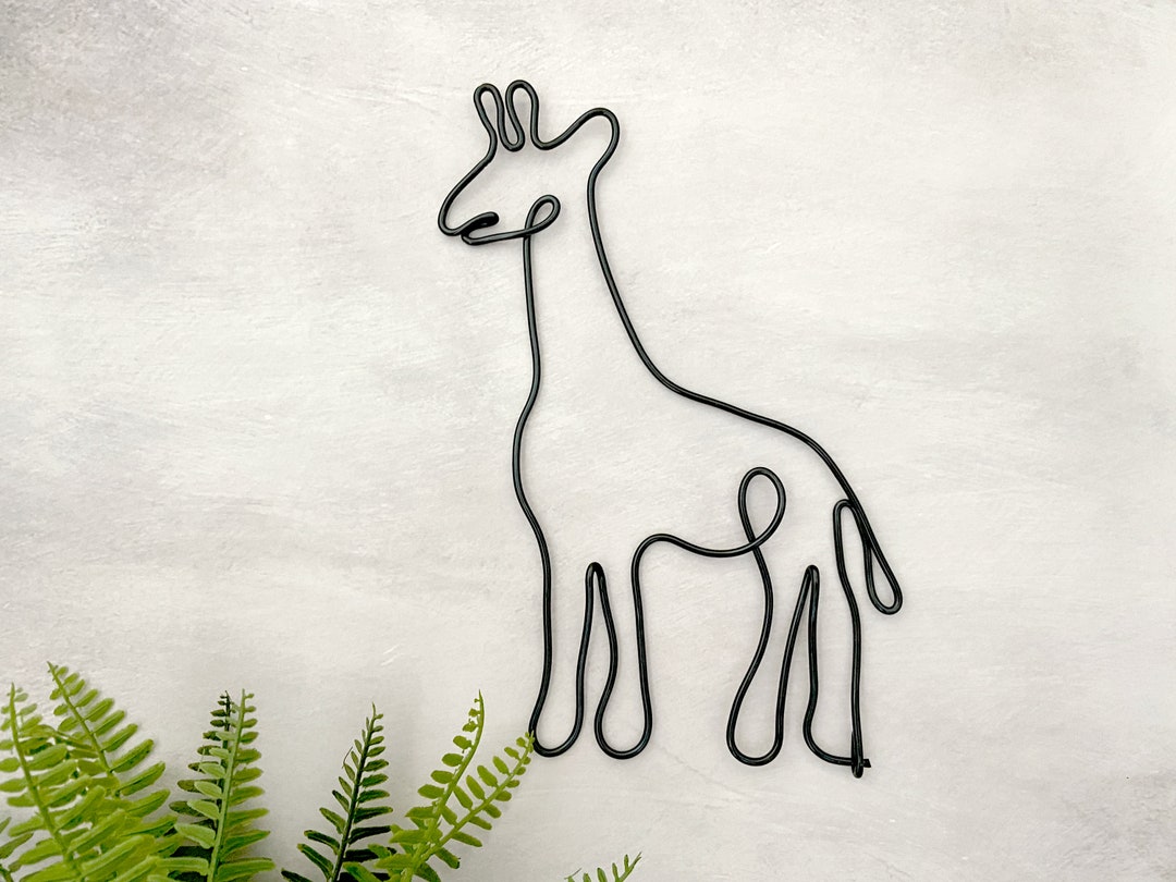 Giraffe Wall Decor Wire Giraffe Wire Wall Art Elephant - Etsy