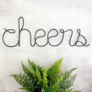 Cheers Wire Sign: Home Bar Decor, Alcohol Wall Art