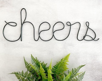 Cheers Wire Sign: Home Bar Decor, Alcohol Wall Art