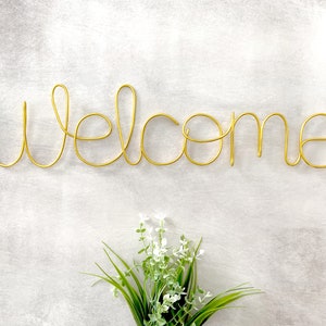 Welcome Wall Decor, Wire Word Art, Wire Sign, Welcome Home Sign, Wire Wall Hanging, Entry Wall Decor, Welcome Sign, Beach House Decor