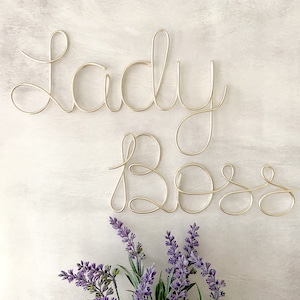 Lady Boss Sign, Wire Wall Art, Office Decor For Women, Office Wall Decor, Home Office Decor, Modern Office Decor, Entrepreneur Gift