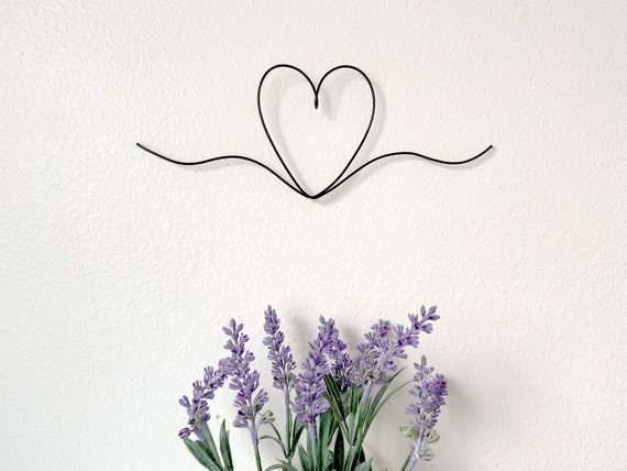 Wire Heart, Wire Heart Decor, Heart Wall Decor, Gallery Wall, Heart Sign, Wire Wall Art, Wire Words, Bedroom Decor, Anniversary Gift