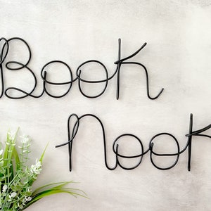 Book Nook Sign, Story Time Sign, Wire Word Wall Art, Book Space Decor, Read Wall Art, Boho Nursery, Playroom Wall Decor, Kids Reading Nook