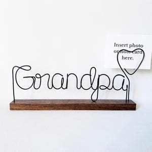 Grandpa Photo Holder, Personalized Wire Papa Gift