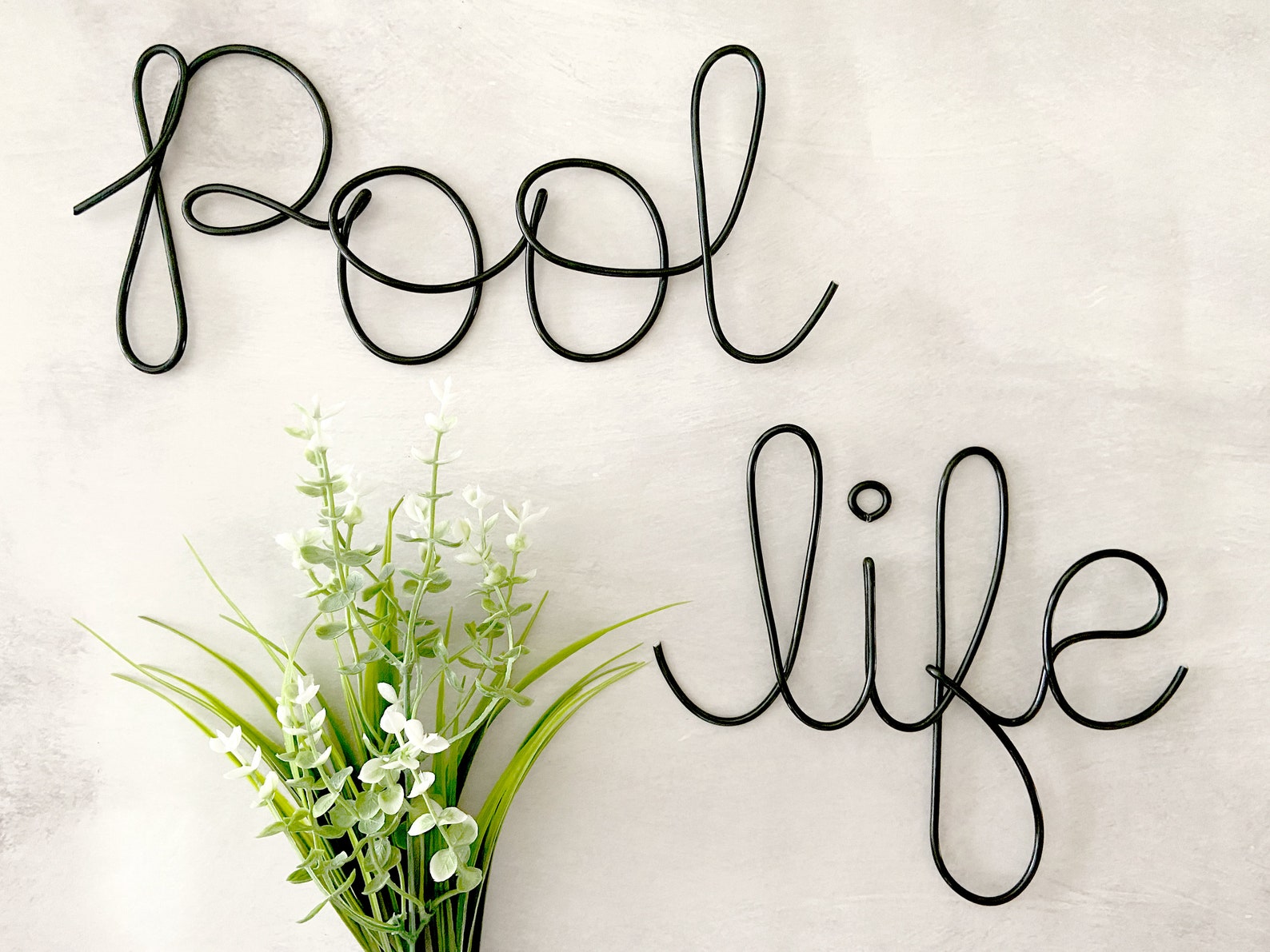 Pool Life Wire Wall Decor Pool House Decor Pool House Sign Etsy