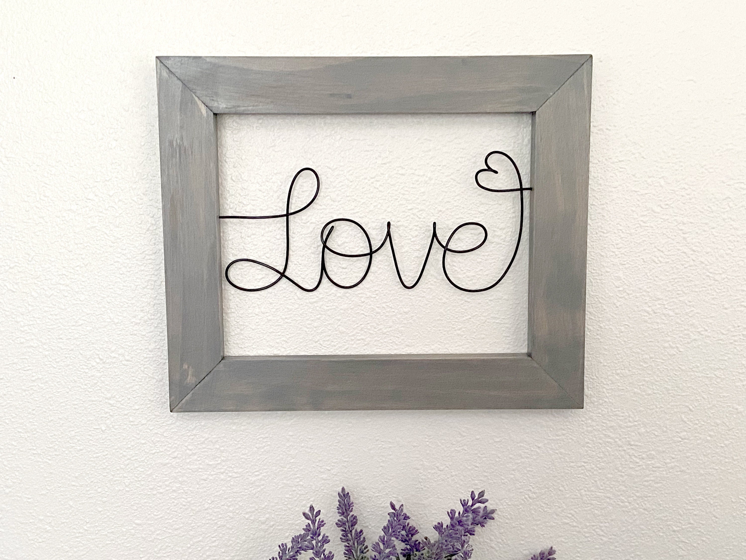 Wire Word Love Sign Wire and Wood Farmhouse Sign Love Wall Etsy