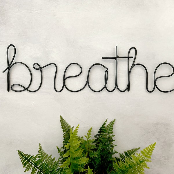Breathe Decor, Spa Decor, Zen Decor, Zen Wall Art, Calming Decor, Relaxing Decor, Breathe Wall Sign, Yoga Studio Decor, Word Wall Art