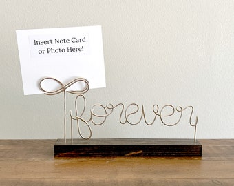 Infinity Photo Holder, Forever Picture Holder, Note Card Holder, Anniversary Gift for Couple, Pet Memorial Gift, Personalized Gift