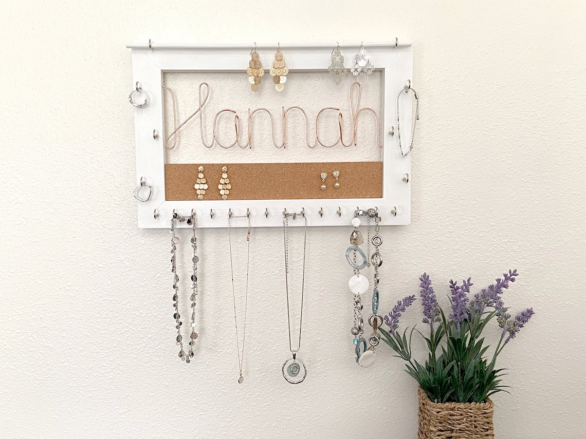 Personalized Jewelry Storage Earring Holder Wall Unique Etsy