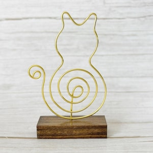 Cat Wire Art Photo Holder, Note Card Holder, Cat Lover Gift, Picture Stand, Place Card Holder, Office Desk Decor, Desk Accessories