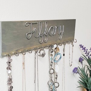 Custom Necklace Holder With Name: Personalized Jewelry Organizer image 7