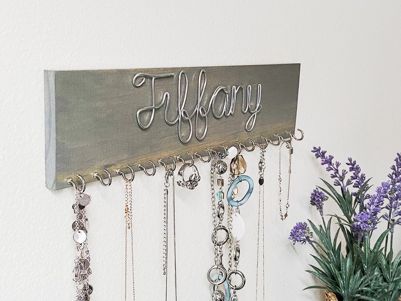 Custom Necklace Holder With Name: Personalized Jewelry Organizer image 7