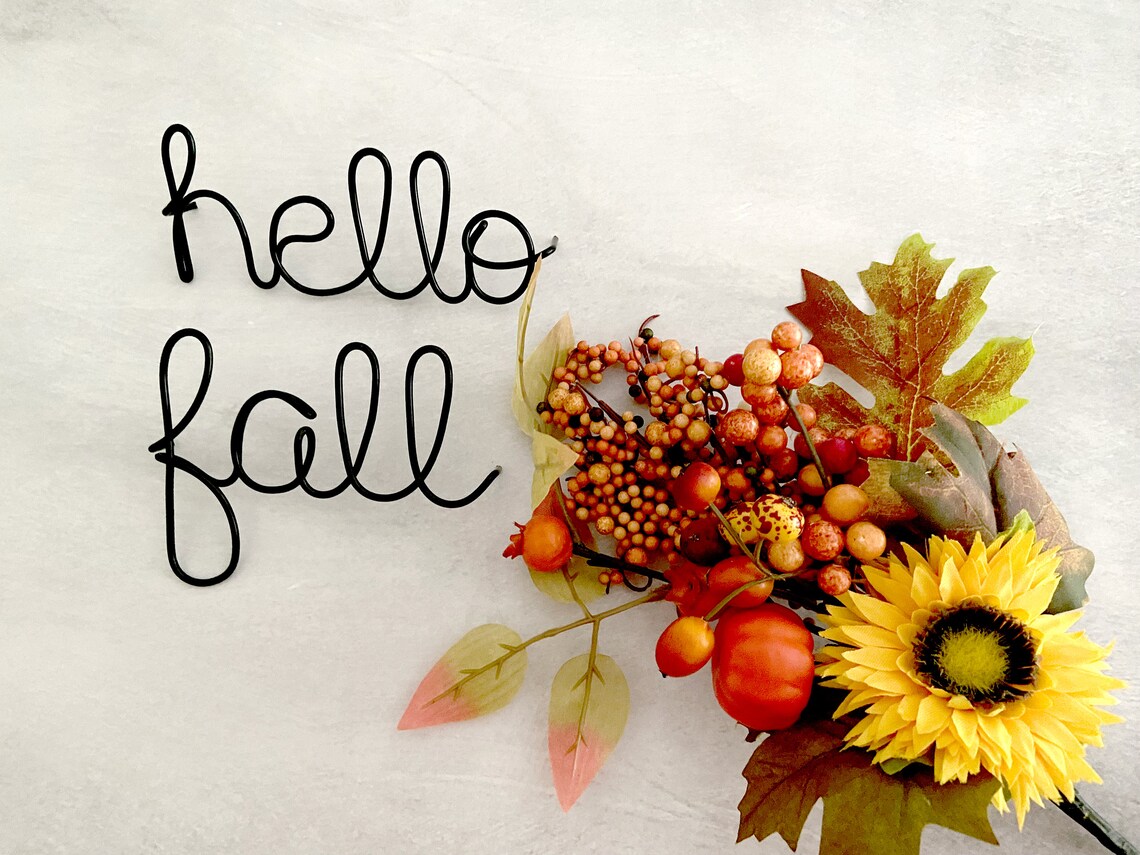Hello Fall Pumpkin Sign Fall Wall Decor Hello Fall Sign | Etsy