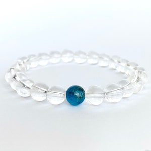 HUMAN - Gemstone Bead Bracelet, Clear Quartz Bead Bracelet, Apatite Bracelet, Unisex Bracelet, Gift