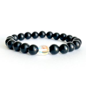 LIGHT - Enchanted Twilight - Gemstone Beaded Bracelet | Mystical Onyx Elegance | Unisex Fashion Accessory