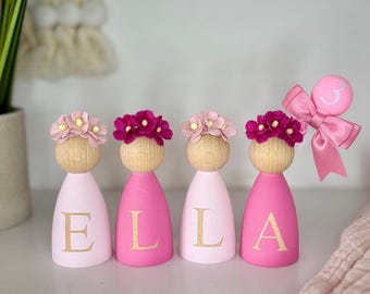 Personalised Birthday balloon peg dolls - 1st birthday gifts