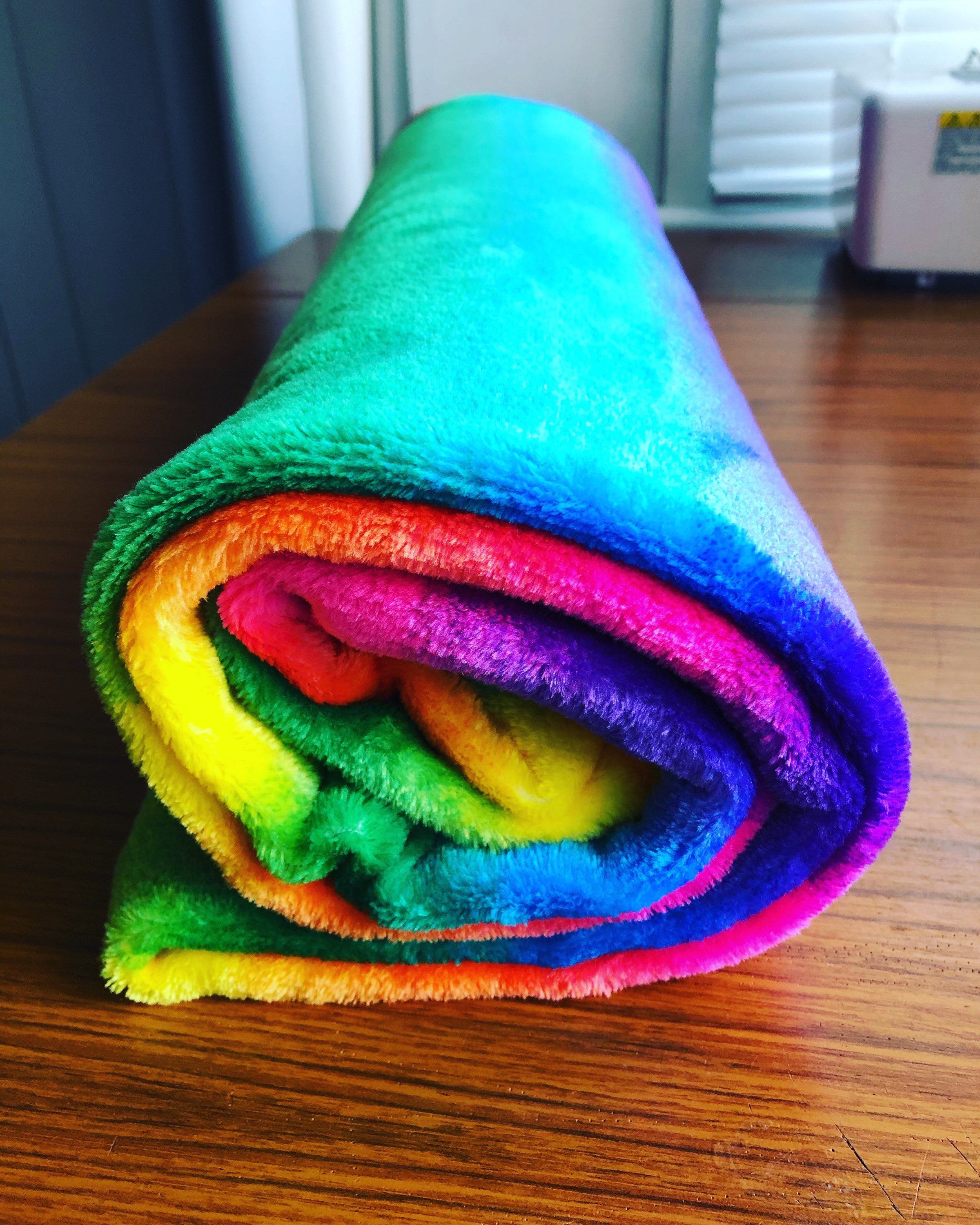 Handmade Rainbow Blanket Multicolour Fleece Blanket and Etsy UK
