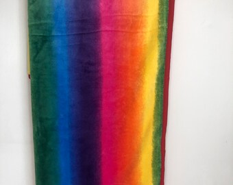 Handmade Rainbow Fleece Blanket, Baby, Pet, LGBTQ+ Pride Throw