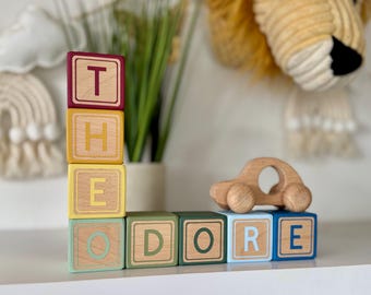 New baby gift, Wooden name blocks, personalised name blocks, nursery name letters, nursery decor, baby shower gift, shelf name, border block