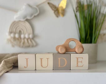 Personalised name blocks, wooden letters for nursery decor