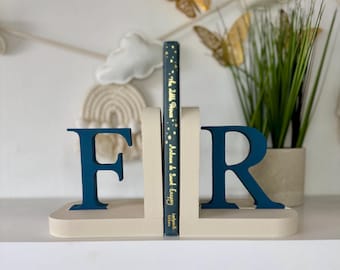 Personalised Wooden Letter Bookends | MDF Initials for Kids Bedroom, Nursery or Home