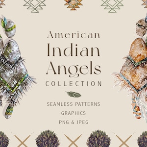 American Indian Angels Digital Clipart, American Indian Angels Digital Paper, Individual PNG files, American Indian Angels Graphics