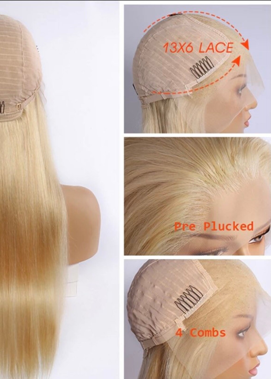 613 Honey Blonde Lace Front Wig 13x6 Transparent HD Lace Etsy UK