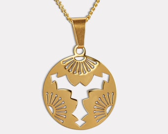 TRIPLE SAKURA NECKLACE - Sterling Pendant - Flower Necklace - Cherry Blossom Charm - Rose Gold Necklace - Kamon Necklace - Japanese Pendant