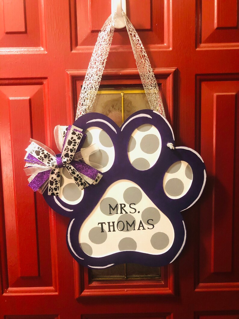 Paw Print Door Hanger Etsy