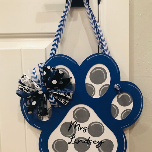 Paw Print Door Hanger Etsy