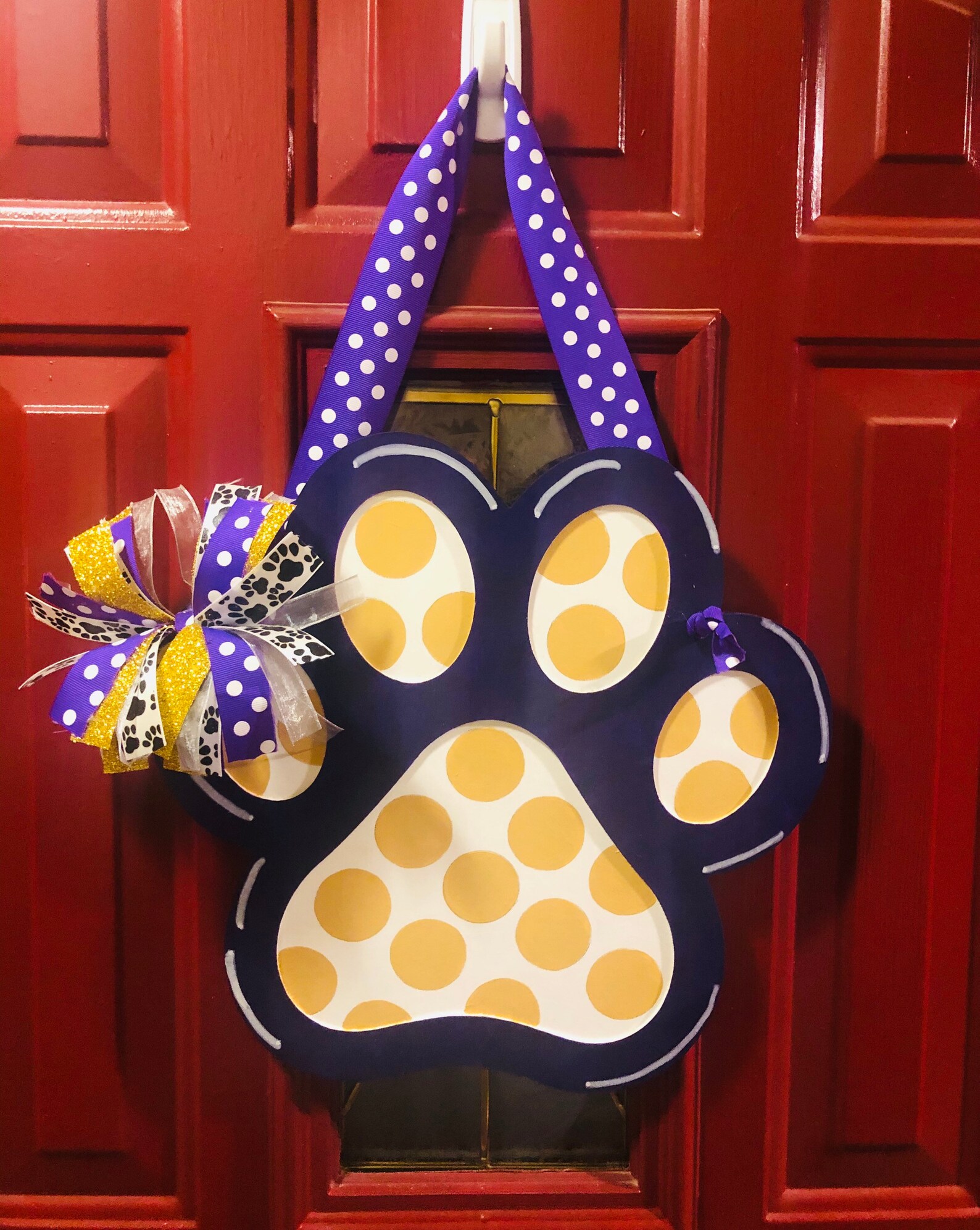 Paw Print Door Hanger Etsy