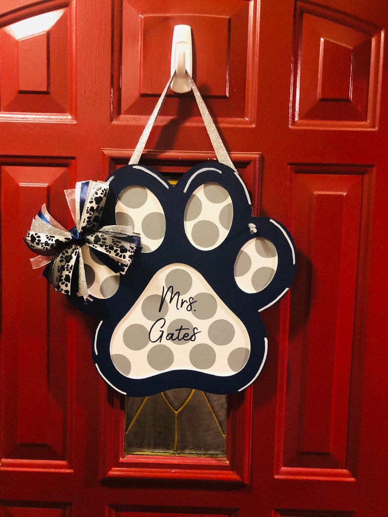 Paw Print Door Hanger Etsy