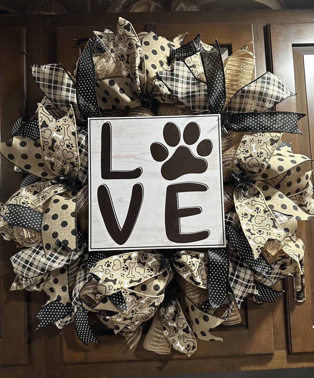 Dog Wreath, Dog Love Wreath, Dog Love Wreath, Dog Paw Print Wreath, Dog ...