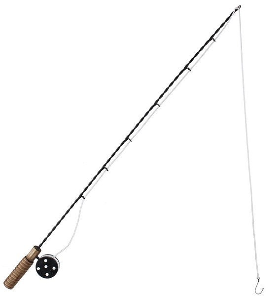Rustic Fishing Pole, 28 Inch Fishing Pole Decor, Wreath Attachment