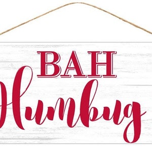 Bah Humbug sign, Christmas sign, Tin sign, wreath attachment, wreath center, Wreath supplies