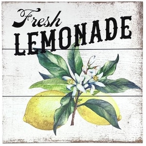 10&quot;x10&quot; Fresh Lemonade sign, wooden sign with rope, door hanger, wreath center, wreath attachment