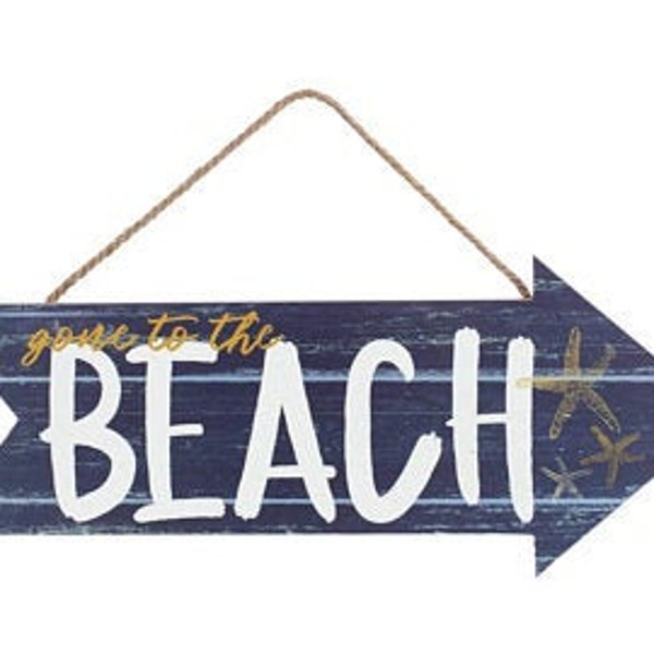 Gone to the beach sign, gone to the beach arrow, beach sign, wreath center, wreath decor, beach decor, door decor, summer sign