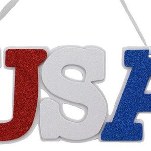 USA Word Sign, USA, July 4th sign, Patriotic sign, Wreath center, Wreath attachment, wreath supplies