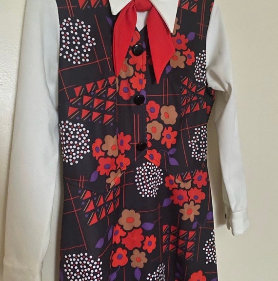 1960s flower power maxi dress vintage - image 2