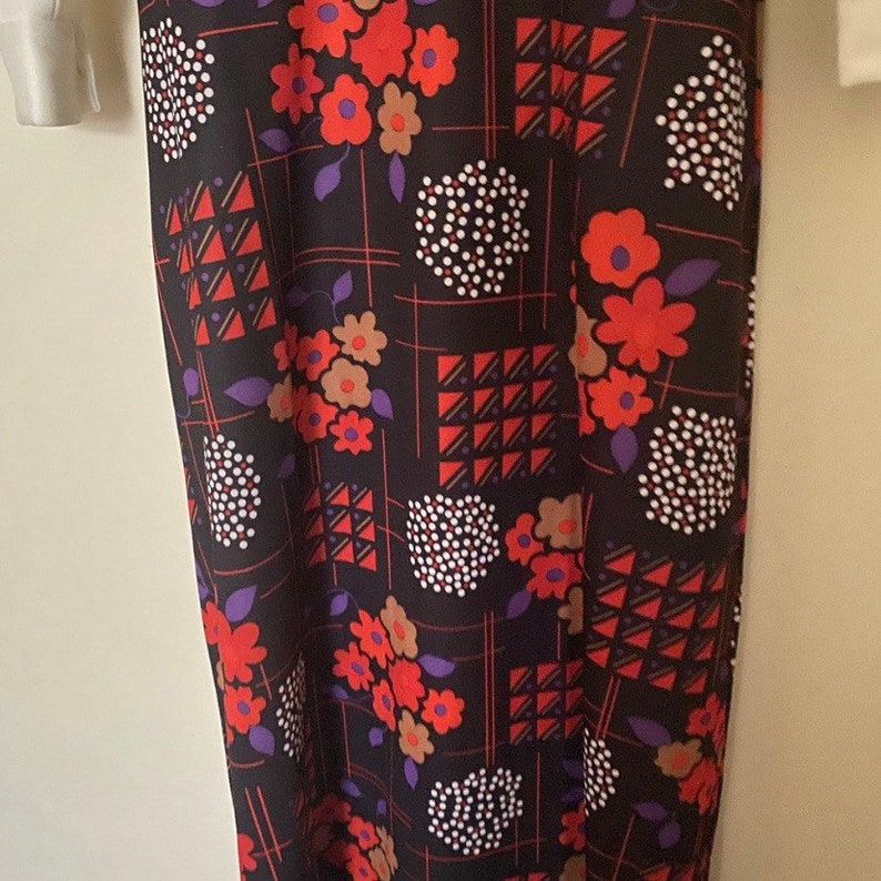 1960s flower power maxi dress vintage image 5