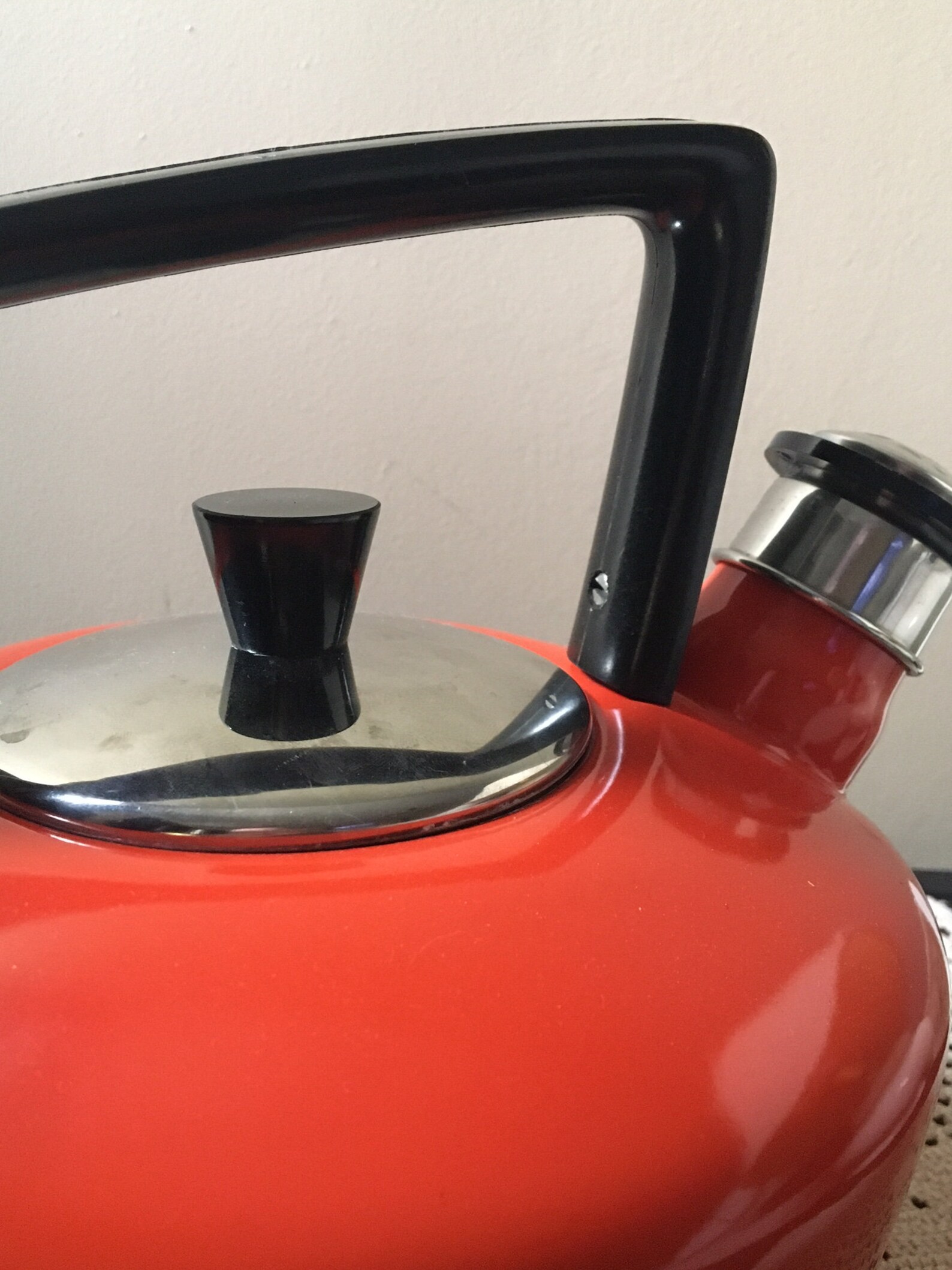 Dark Orange Vintage Tea Kettle 1970s Retro Seventies Tea Etsy